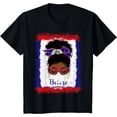 thumbnail image 1 of Messy Bun Belize Belize Flag Womens Woman Girl T-Shirt, 1 of 3