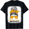 thumbnail image 1 of Messy Bun Childhood Cancer Awareness Childhood Monthe T-Shirt, 1 of 4