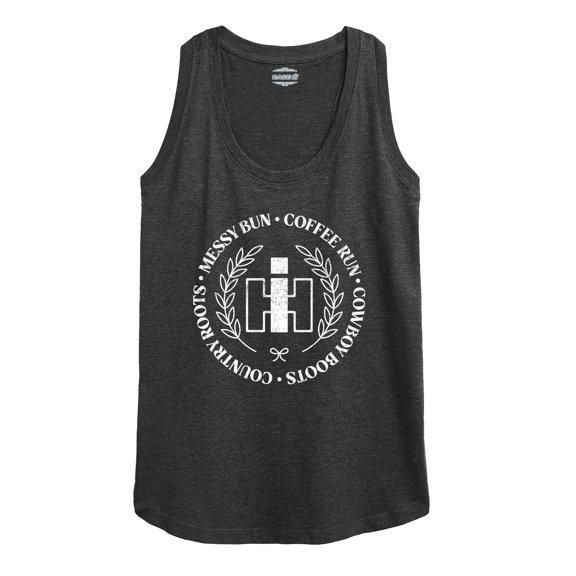 Messy Bun Coffee Run - Women's Racerback Tank Top