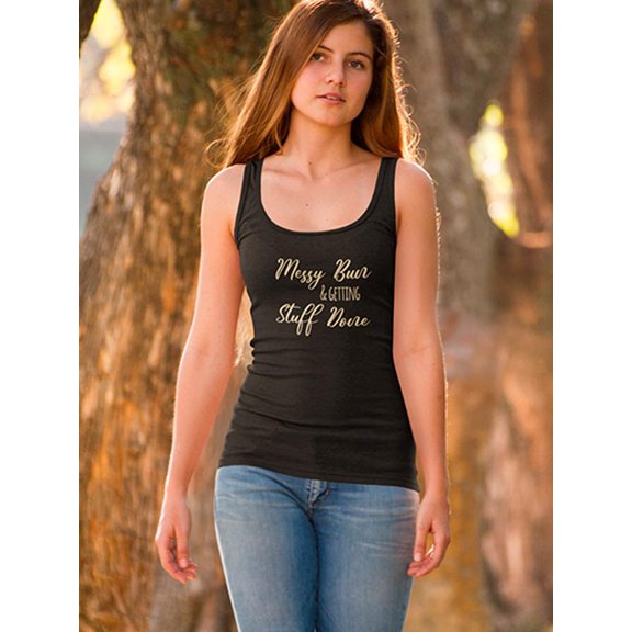 Messy Bun Getting Stuff Done Racerback Tank Women -Smartprints Designs, Female Large