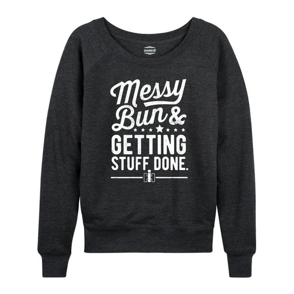 Messy Bun Getting Stuff Done - Women's Lightweight French Terry Long Sleeve Shirt