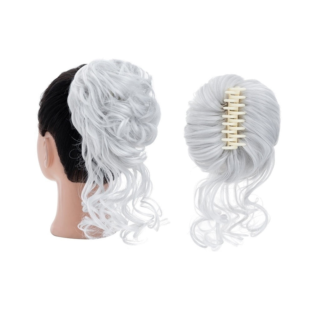 Messy Bun Hair Piece Claw Clip Curly Wavy Synthetic Tousled Updo Hair Extensions for Women