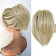 thumbnail image 1 of Messy Bun Hair Piece Claw Clip in Hair Buns Hair Piece for Women Straight Short High Ponytail Extension Tousled Updo Faux Hair Bun Scrunchies for Women and Girls (Pale Blonde), 1 of 6