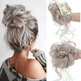 thumbnail image 1 of Messy Bun Hair Piece Claw Clip Messy Bun Hair Bun Wavy Curly Hair Bun Long Beard Bun Hair Synthetic Tousled Updo Halloween Christmas Cosplay Party Hair Bun Hairpiece for Women, 1 of 6