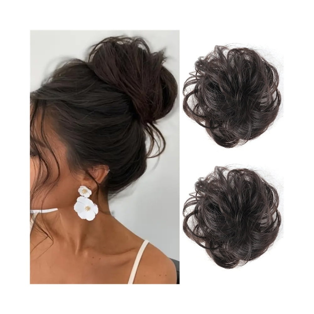 Messy Bun Hair Piece Elastic Band Wavy Curly Hair Bun Scrunchies Extensions Synthetic Chignon