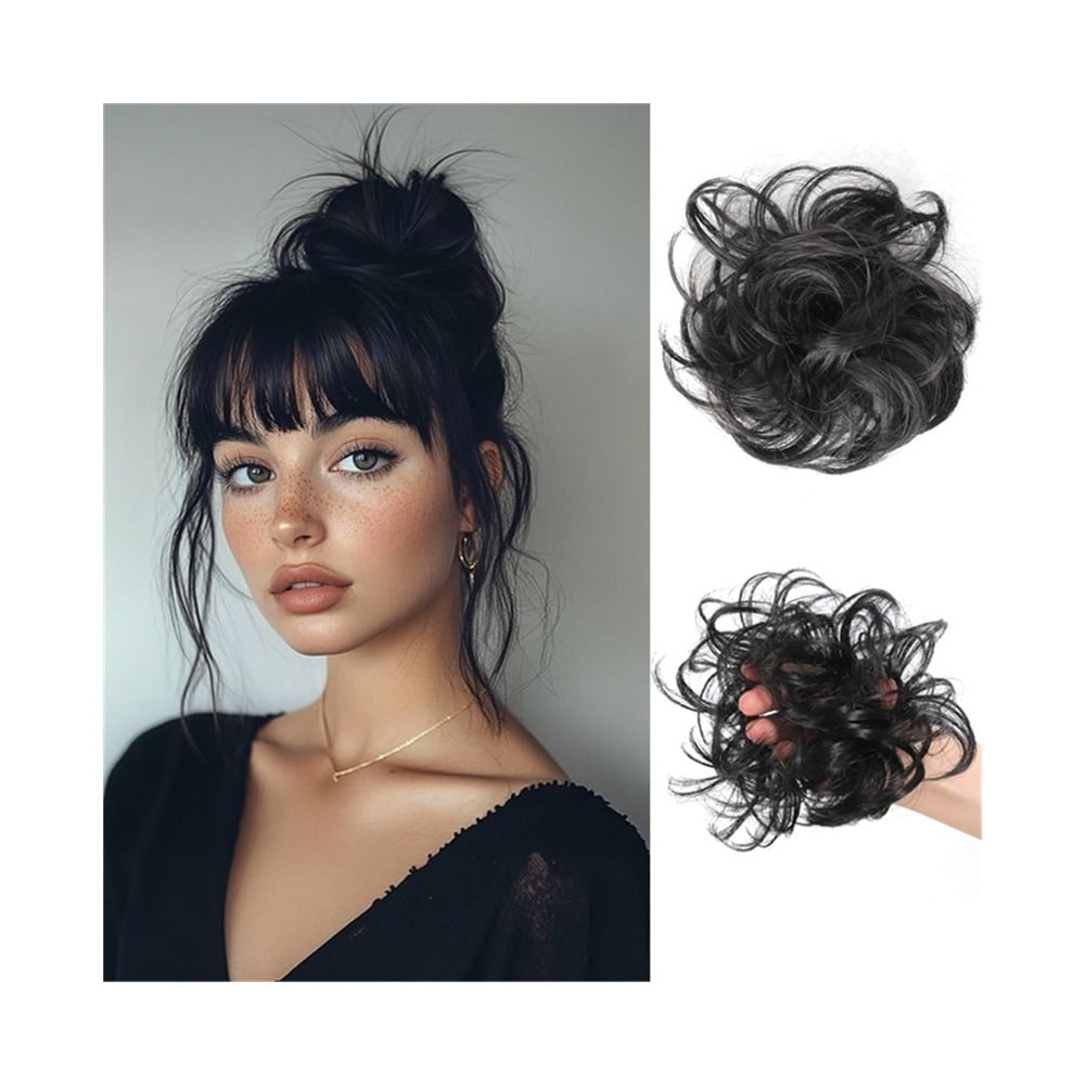 Messy Bun Hair Piece Elastic Band Wavy Curly Hair Bun Scrunchies Extensions Synthetic Chignon