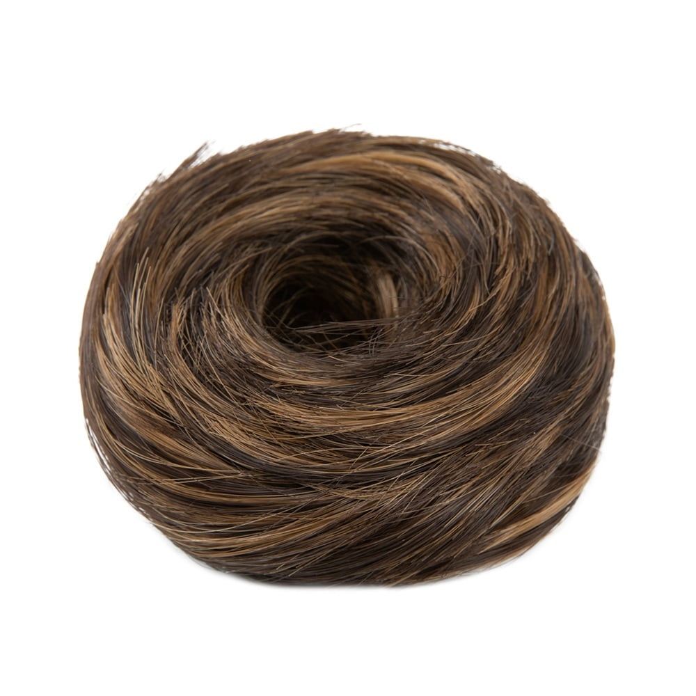 Messy Bun Hair Piece Elastic Straight Hair Scrunchies Synthetic Donut Chignon for Women
