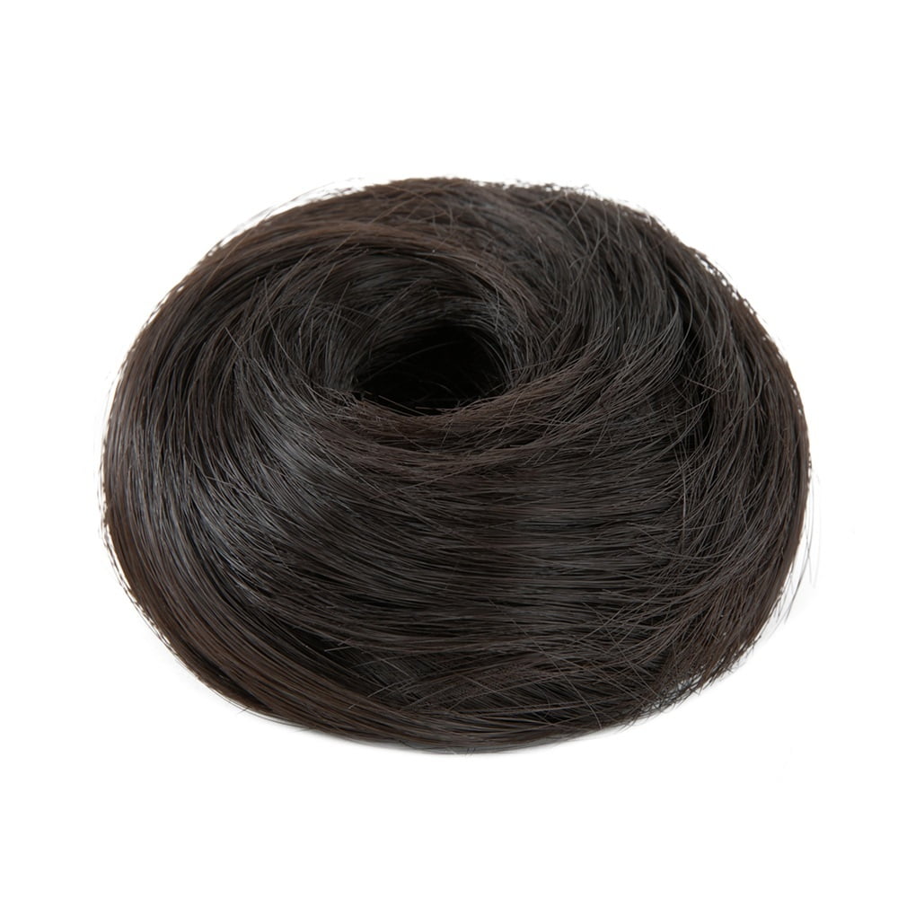 Messy Bun Hair Piece Elastic Straight Hair Scrunchies Synthetic Donut Chignon for Women