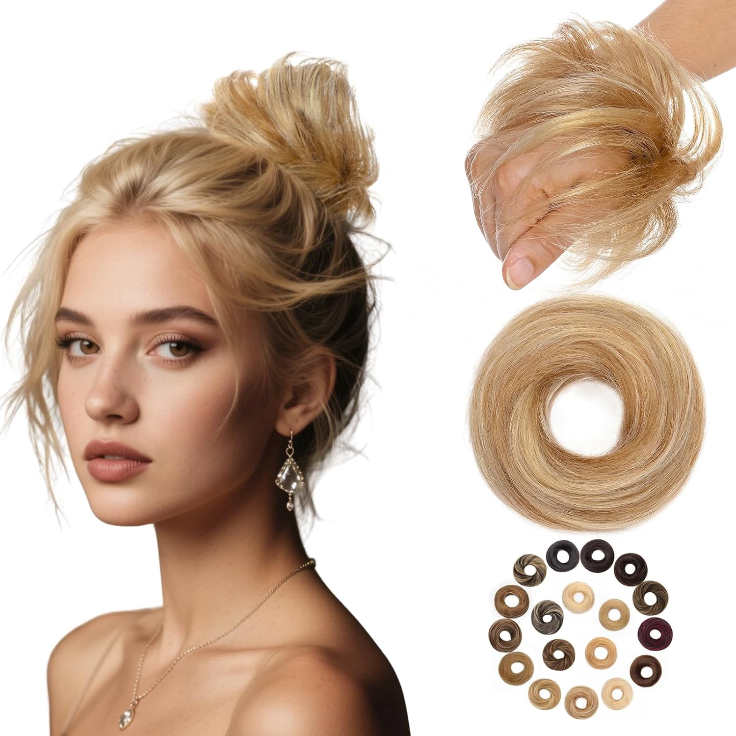 Messy Bun Hair Piece Human Hair, Human Hair Messy Bun Hair Piece for ...