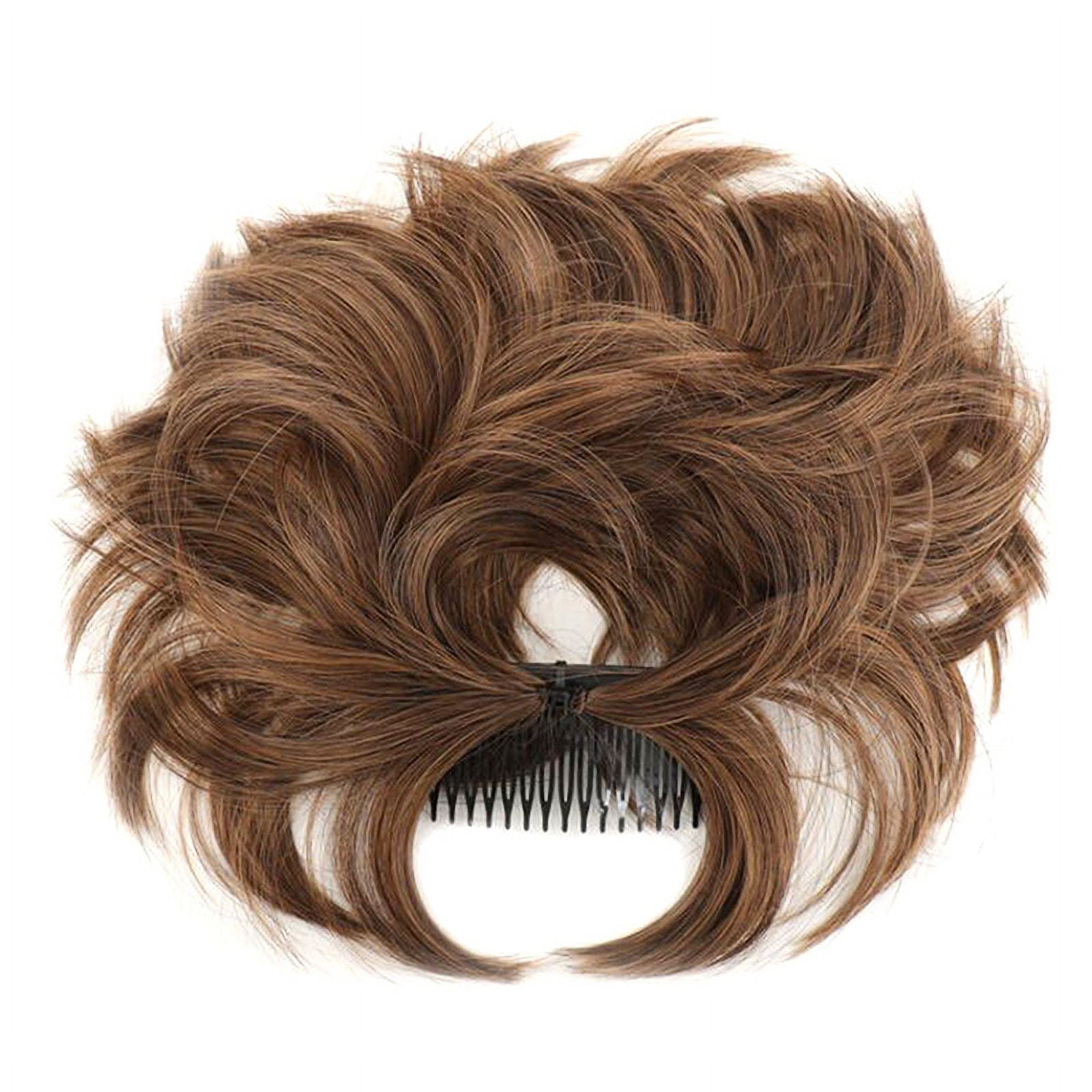 Messy Bun Hair Piece Side Comb Clip in Hair Bun Tousled Updo Hairpiece