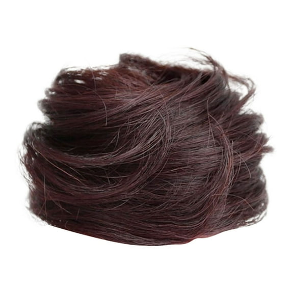 Real Hair Bun Wig Messy Bun Extension with Elastic Rubber Band Hairpieces for Women Instant Ponytail Accessory for Effortless Styling