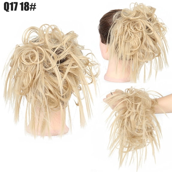Messy Bun Hair Piece Updo Scrunchie Hair Extension for Women, Voluminous Tousled Synthetic Hair Bun Ponytail Hairpiece for Daily Styling(Beige-3,13CM)