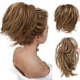 thumbnail image 1 of Messy Bun Hair Piece With Bendable Wire Clip In Ponytail Extension For Women Natural Human Hair Updo Accessory, 1 of 8