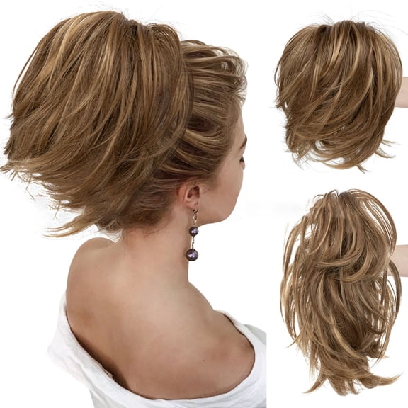 Messy Bun Hair Piece With Bendable Wire Clip In Ponytail Extension For Women Natural Human Hair Updo Accessory