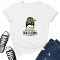 thumbnail image 1 of Messy Bun Mom Baseball Softball Busy Raising Ballers Unisex T-Shirt, up to size 5XL, 1 of 3