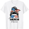 thumbnail image 1 of Messy Bun Patriotic shirt | All American Mama 4th Of July T-Shirt, 1 of 4