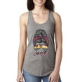 thumbnail image 1 of Messy Bun Salty AF | Cool Neon Leopard Print Bandana | Fashion Ladies Racerback Sleeveless Top, Heather Grey, S, 1 of 5