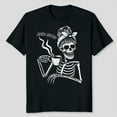 thumbnail image 1 of Messy Bun Skeleton Women Halloween Costume Never Better T-Shirt Unisex, Sizes S-5XL, Gategoo, 1 of 5