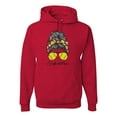 thumbnail image 1 of Messy Bun Softball Mom Life Game Day Vibes Sports Lover | Mother's Day Sports Unisex Hoodie Sweatshirt, Red, 2XL, 1 of 5