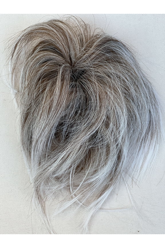 Messy Bun Straight Mix Grey Hair Scrunchie Bun Hairpiece