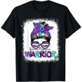 thumbnail image 1 of Messy Bun Suicide Prevention Warrior Awareness Ribbon Women T-Shirt, 1 of 3