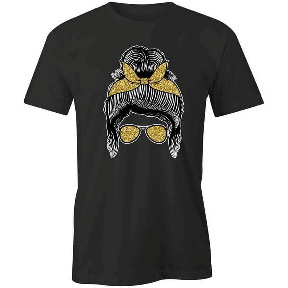 Messy Bun T-Shirt | Cute Hairstyle Black Tee Gift