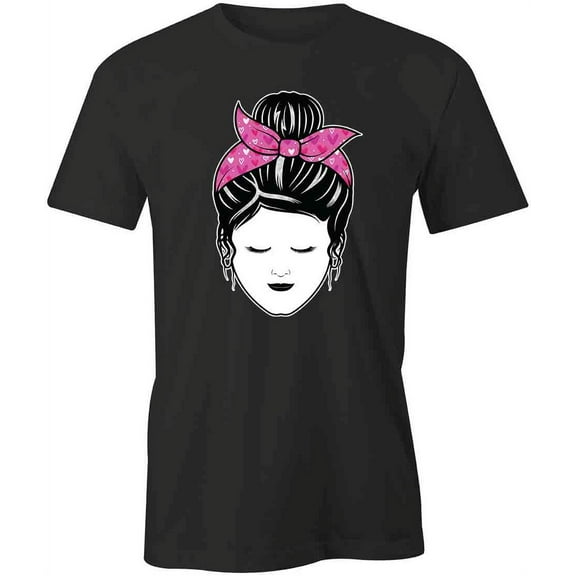 Messy Bun T-Shirt | Cute Hairstyle Black Tee Gift
