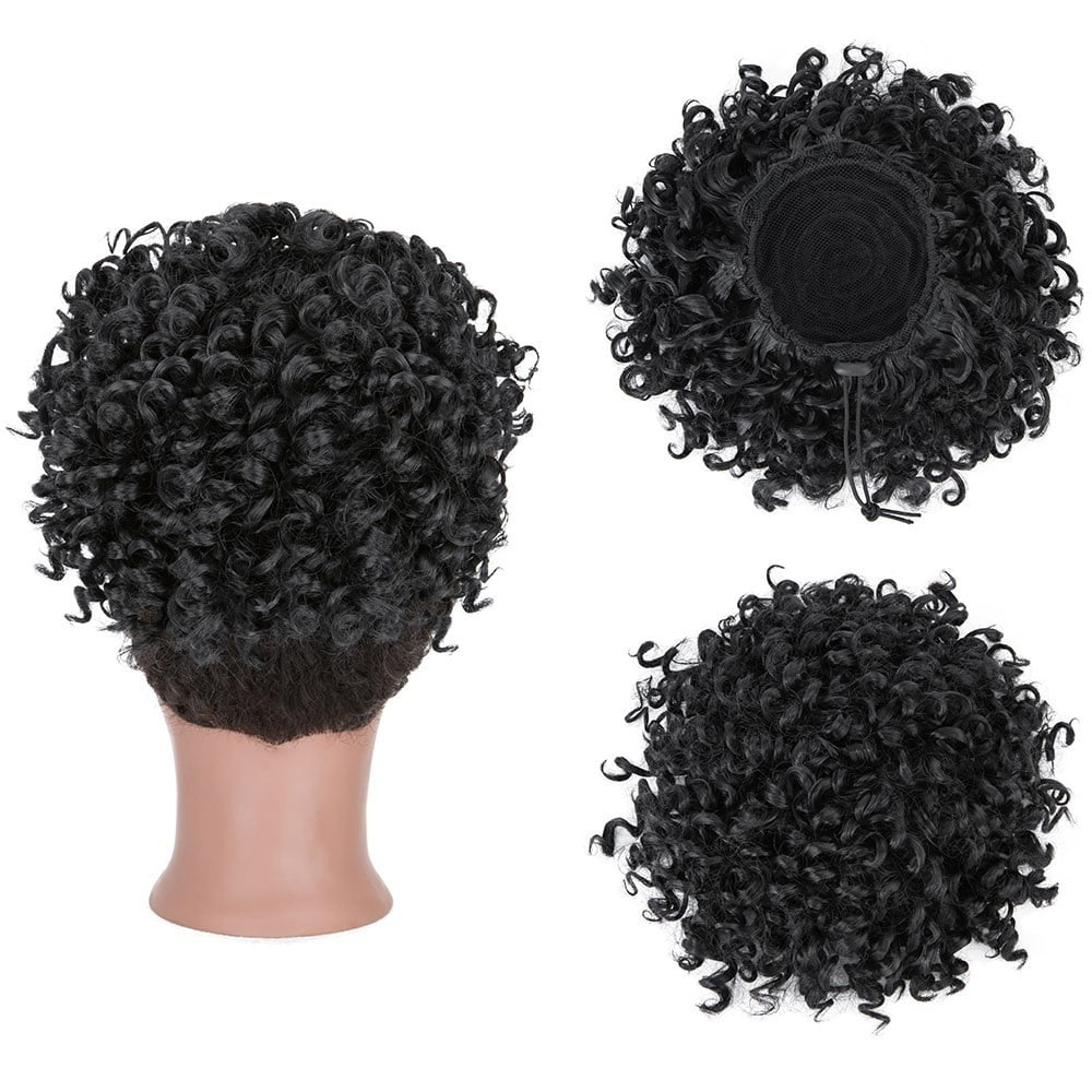 Messy Curly Fluffy Bun Hair Piece Tousled Updo Elastic Drawstring Ponytail Extension Synthetic Hair Scrunchies