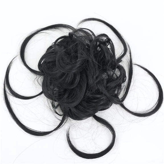 Messy Curly Hair Bun Ponytail Extensions with Elastic Band Synthetic Long Updo Scrunchies Hairpiece