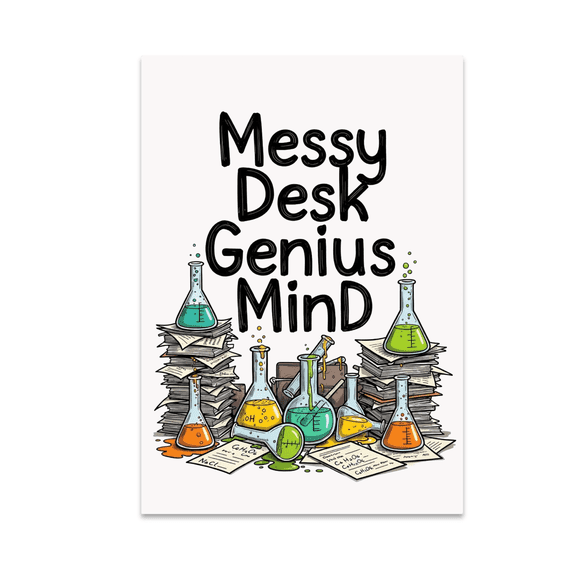 Messy Desk Genius Mind - Chemical Engineering Enthusiast - 13x19 Poster Print