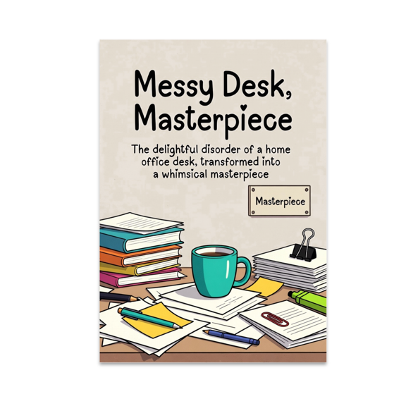 Messy Desk Masterpiece Art - Home Office Decor - 13x19 Poster Print