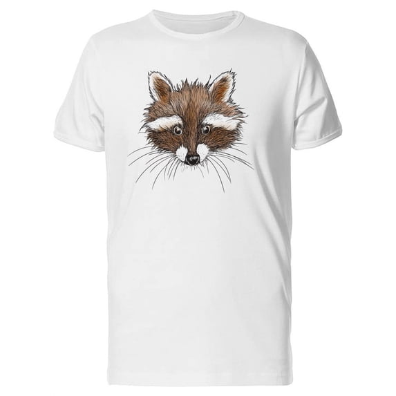 Messy Fur Raccoon Head T-Shirt Men -Image by Shutterstock, Male x-Large