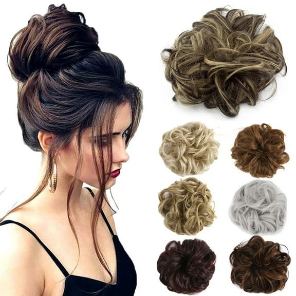 Messy Hair Bun Hair Scrunchies Extension Wavy Curly Wedding Donut Hair Extensions Hairpiece Wig