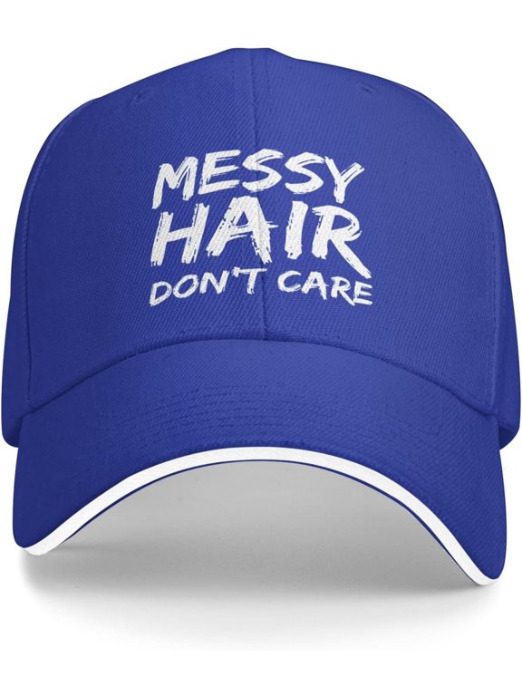 Messy Hair Don't Care Trucker Hat Baseball Cap Funny Outdoor Travel Dad Caps