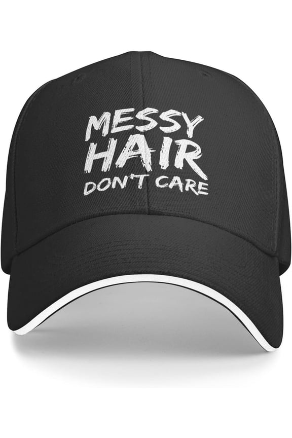 Messy Hair Don't Care Trucker Hat Baseball Cap Funny Outdoor Travel Dad Caps