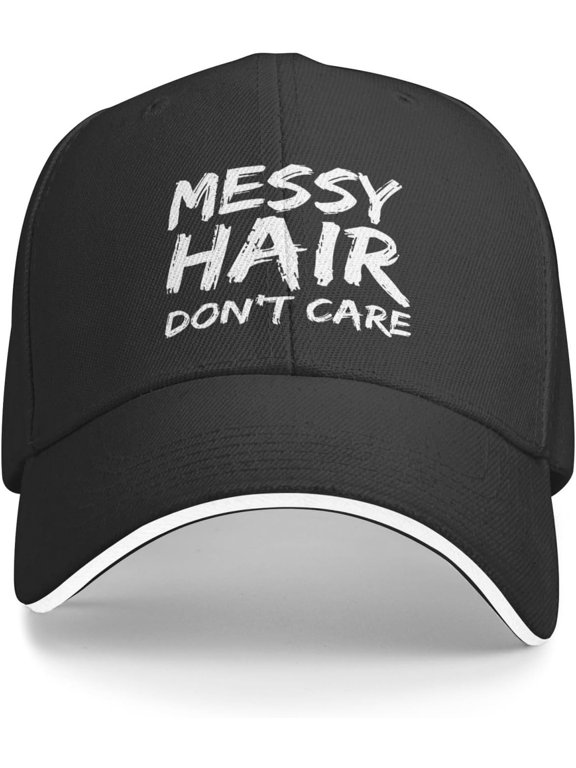 Messy Hair Don't Care Trucker Hat Baseball Cap Funny Outdoor Travel Dad Caps
