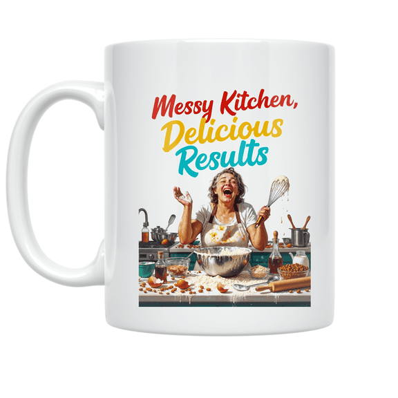 Messy Kitchen Delicious Results - Cooking Enthusiast - 11 oz Ceramic Coffee Mug