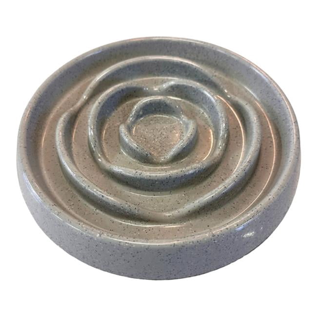 Messy Mutts 628043608290 1.75 Cup Slow Feeder Speckled - Gray for Dog & Cat