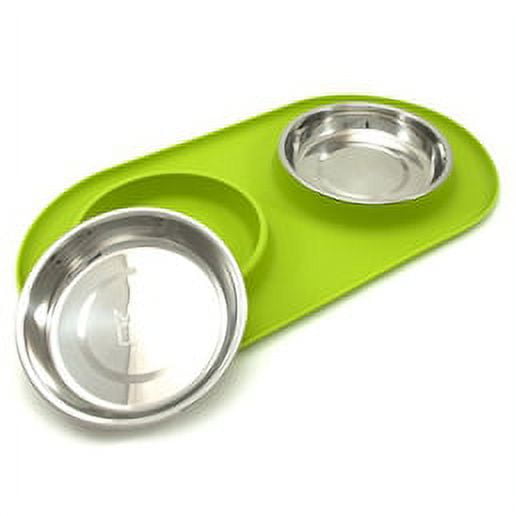 Messy Mutts Stainless Steel Dog Feeder with Non-Slip Silicone Base, X-Large