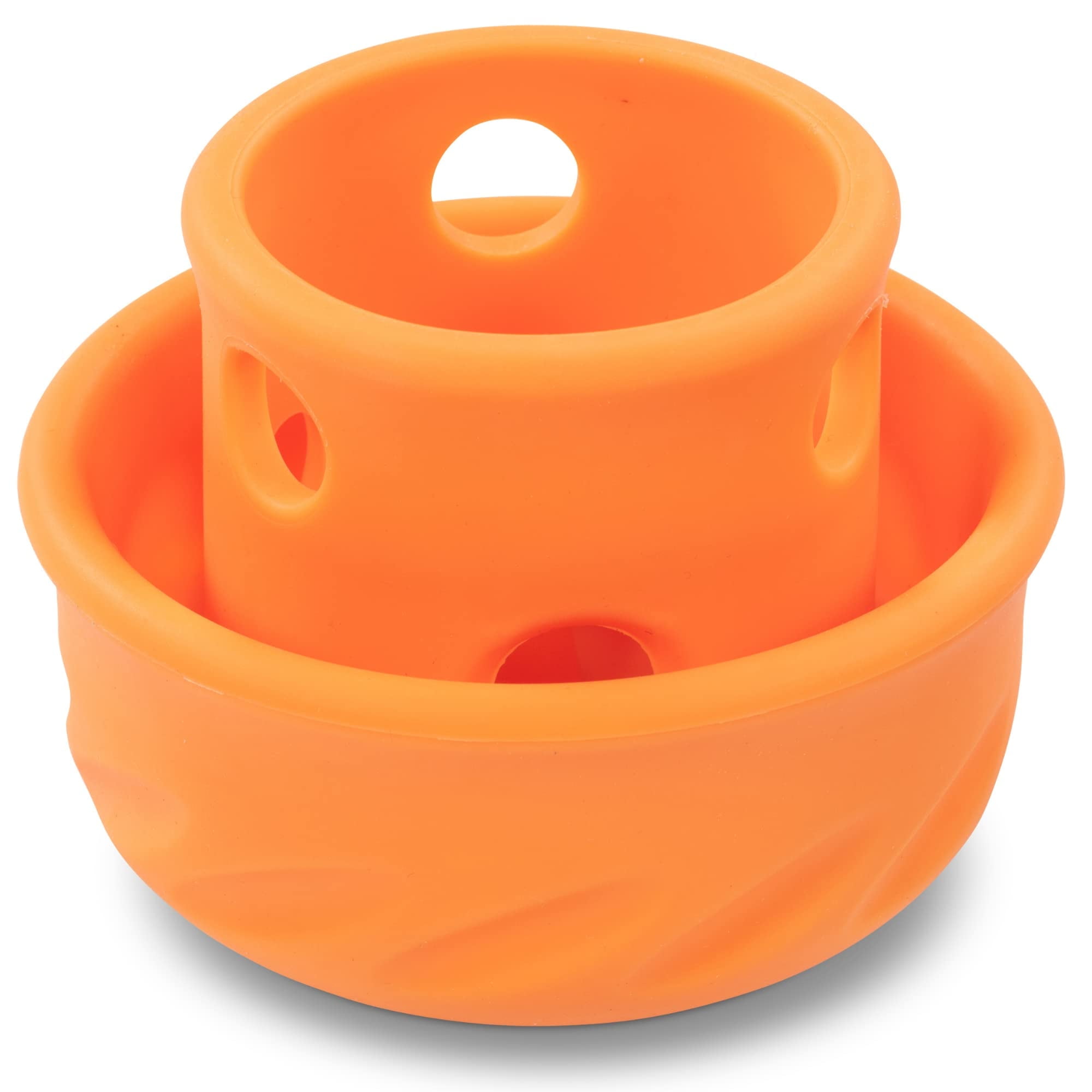Messy Mutts Totally Pooched Puzzle 'n Play Mushroom | Interactive Treat Puzzle Toy for Dogs | Durable 4” x 3.5” TPR Dog Toy | Orange