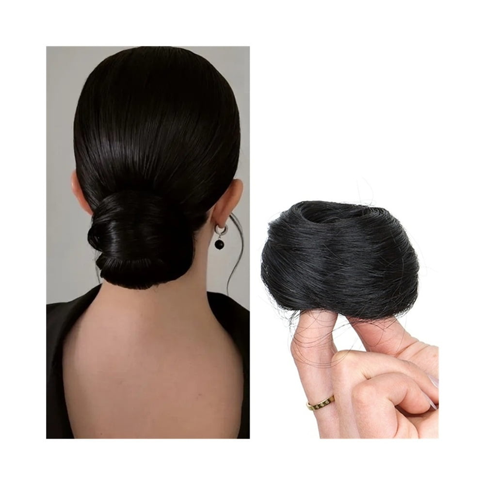 Messy Straight Hair Bun Synthetic Hair Scrunchy Elastic Hair Pieces for Women