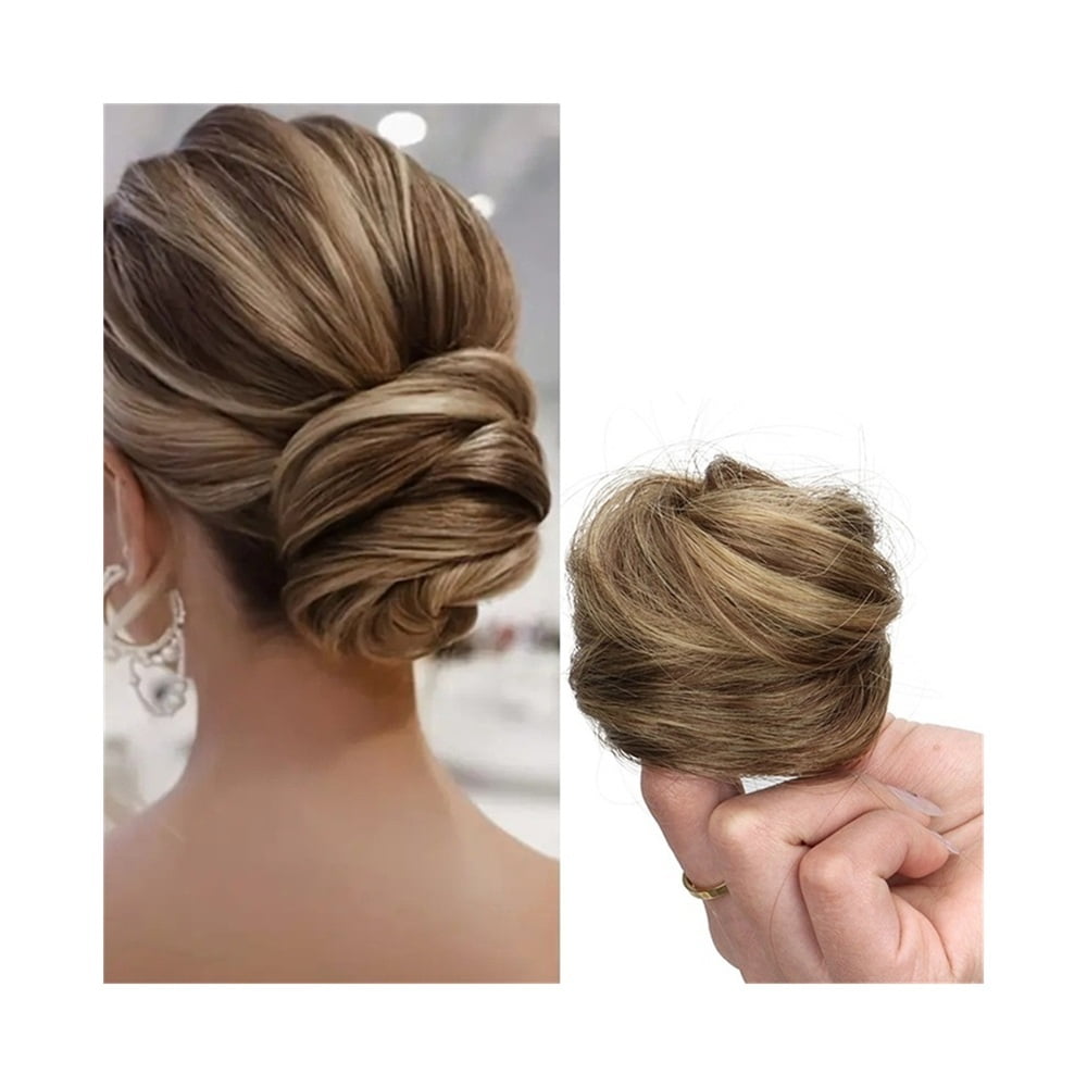 Messy Straight Hair Bun Synthetic Hair Scrunchy Elastic Hair Pieces for Women