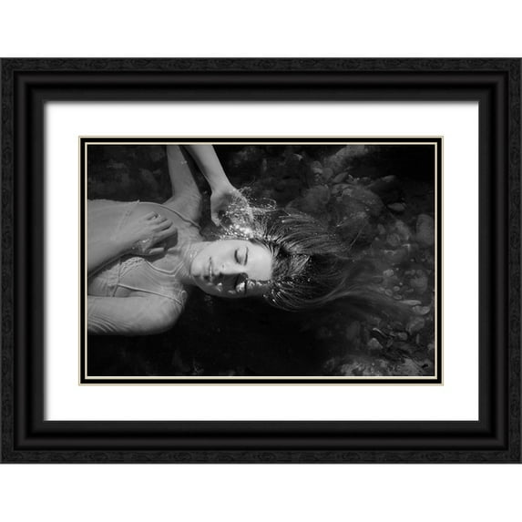 Mest, Olga 24x17 Black Ornate Wood Framed with Double Matting Museum Art Print Titled - Be Water