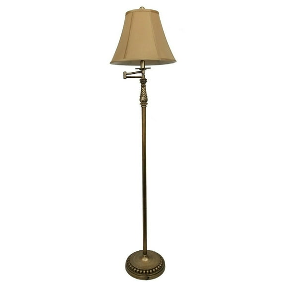 Mestar Decor 61 inch Rustic Brass Swing Arm Floor Lamp