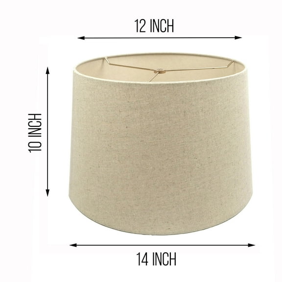Mestar Oatmeal Fabric Hardback Drum Lampshade (Spider) (12x14x10)