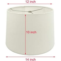 Mestar White Fabric Hardback Drum Lampshade (Spider) 12x14x10