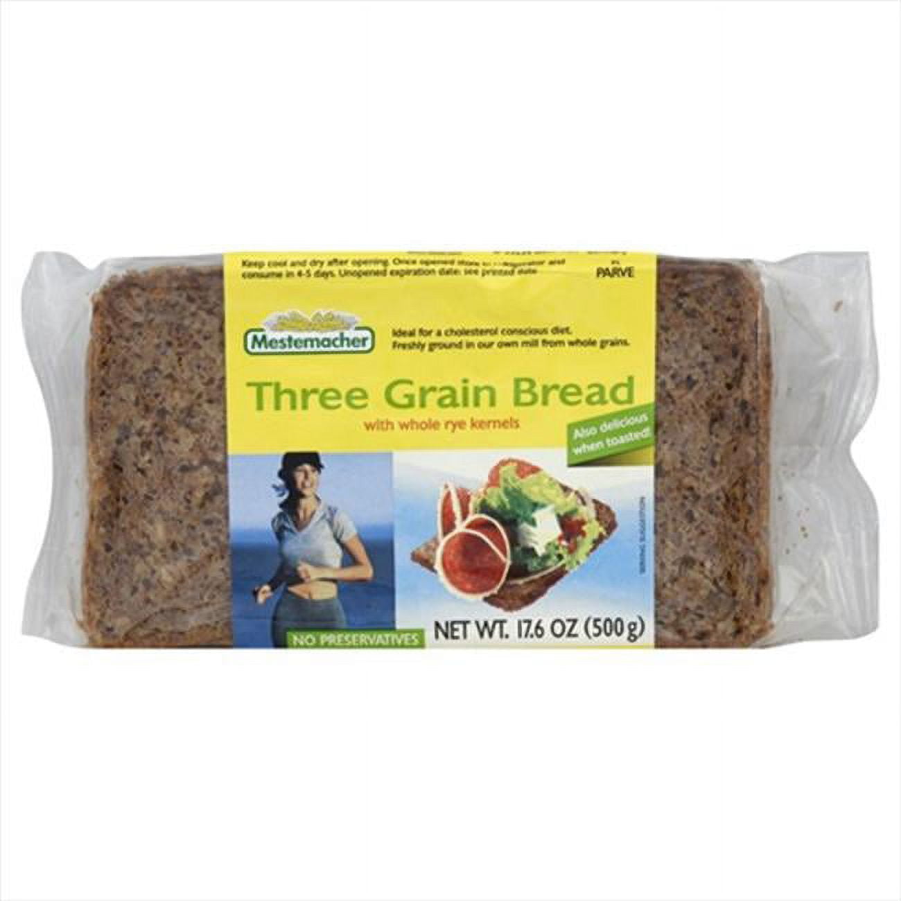 Mestemacher Three Grain Whole Rye Bread, Sourdough Based, 100% Whole ...