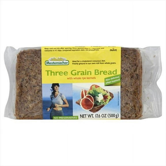 Mestemacher 736 Three Grain-Mxd Cer Bread - Pack of 12