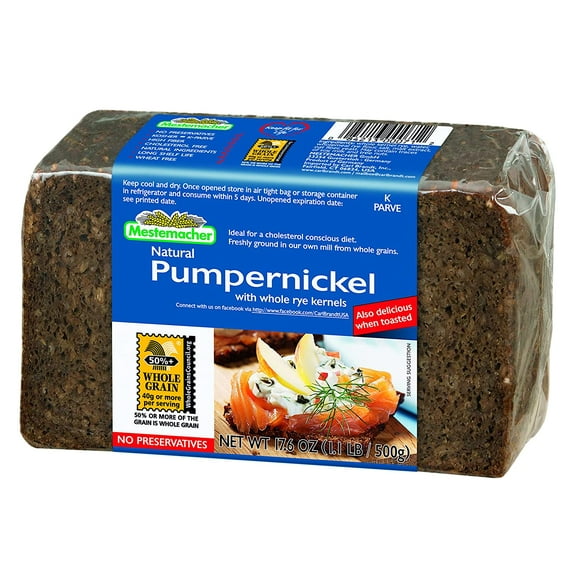 Mestemacher Bread, Pumpernickel, 17.6 Oz, Pack of 1