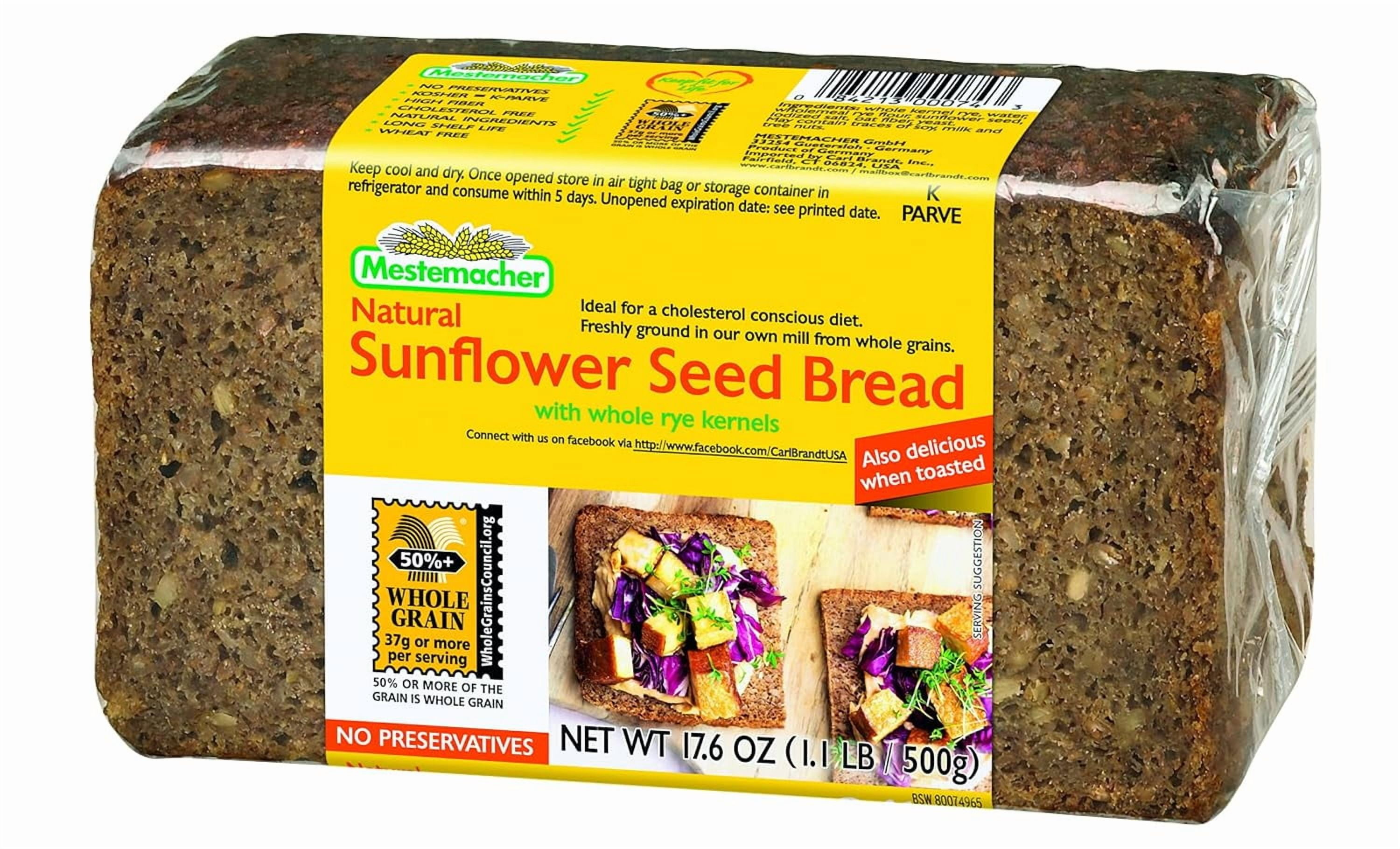 Mestemacher Bread, Sunflower Seed, 1.1 Pound (Pack of 12)